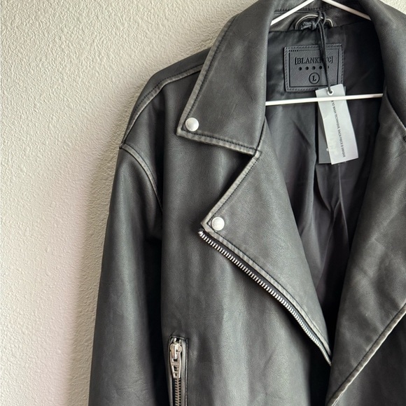 BLANK NYC Vegan Leather Moto Jacket with Belt - Picture 9 of 15